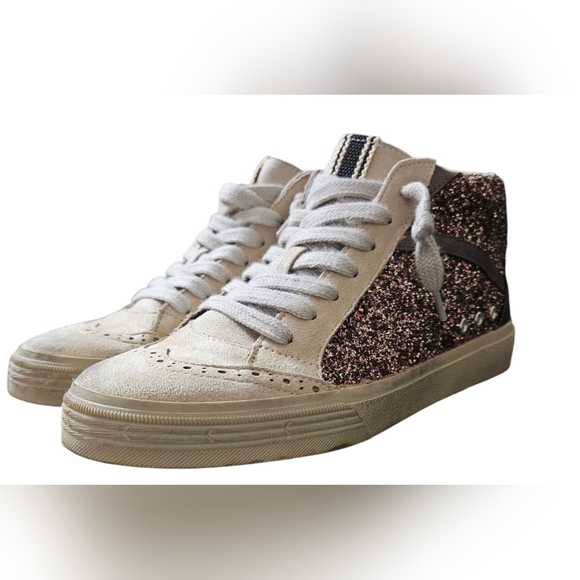 SHUSHOP Sneakers The Riley Pewter Glitter Size 7.5 Worn Once - Picture 1 of 7